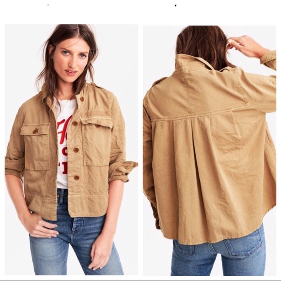 J Crew Garment Dyed Safari Shirt Jacket 
